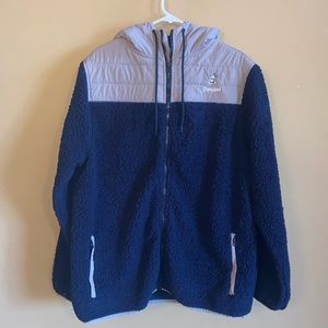 Disneyland Sherpa Lined Jacket Unisex XL blue gray warm thick sherpa material